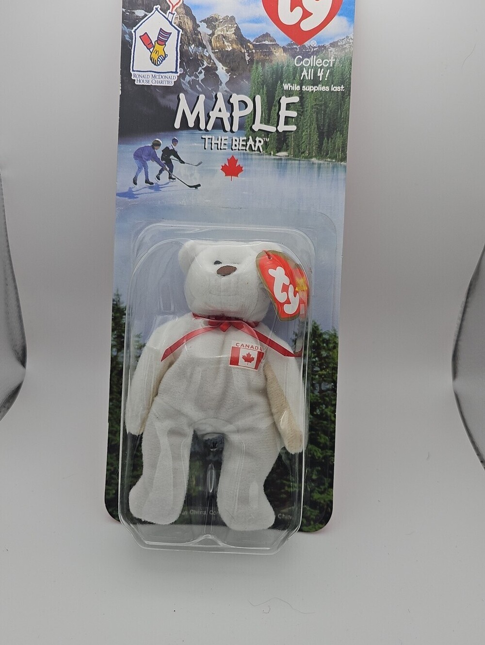 Rare TY McDonalds International Beanie Babies 1999 Maple The Bear with Errors